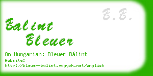 balint bleuer business card